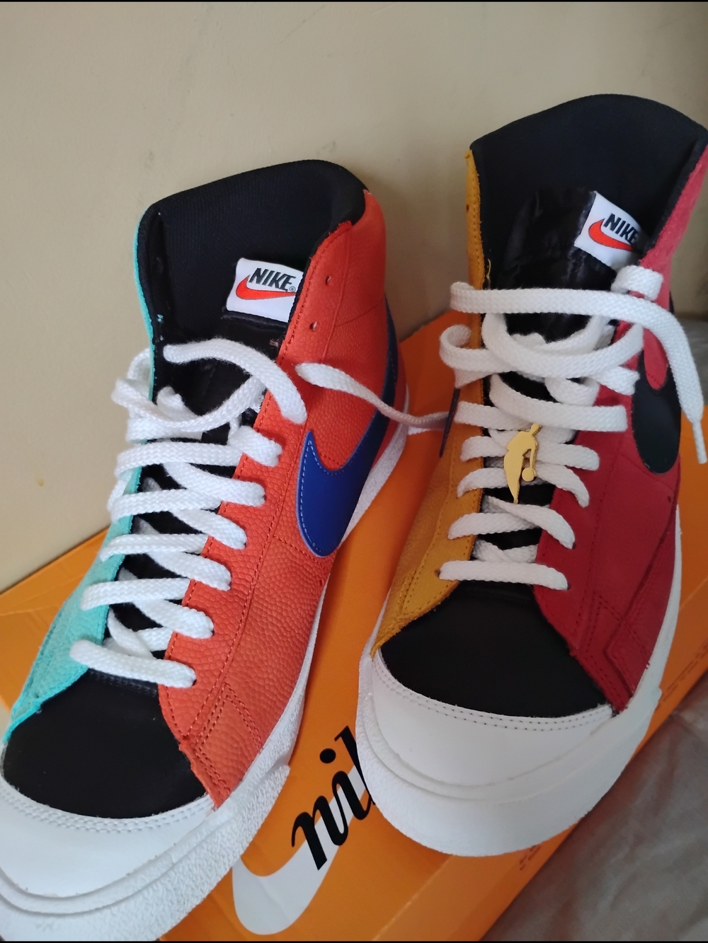 Nike Men Blazer MID' 77 EMB. Colorblock High-Top Sneakers - Multicolor - Picture 5 of 10